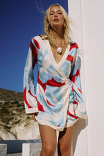 AMOREE LONG SLEEVE MINI DRESS - AMOREE RED