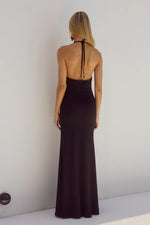 HALSTON MAXI DRESS - BLACK