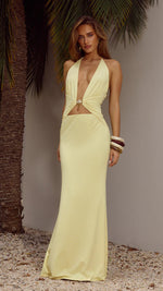 HALSTON MAXI DRESS - LEMON