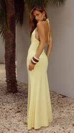 HALSTON MAXI DRESS - LEMON