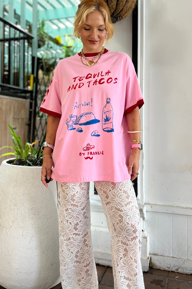 By Frankie Racer Pants Lace White