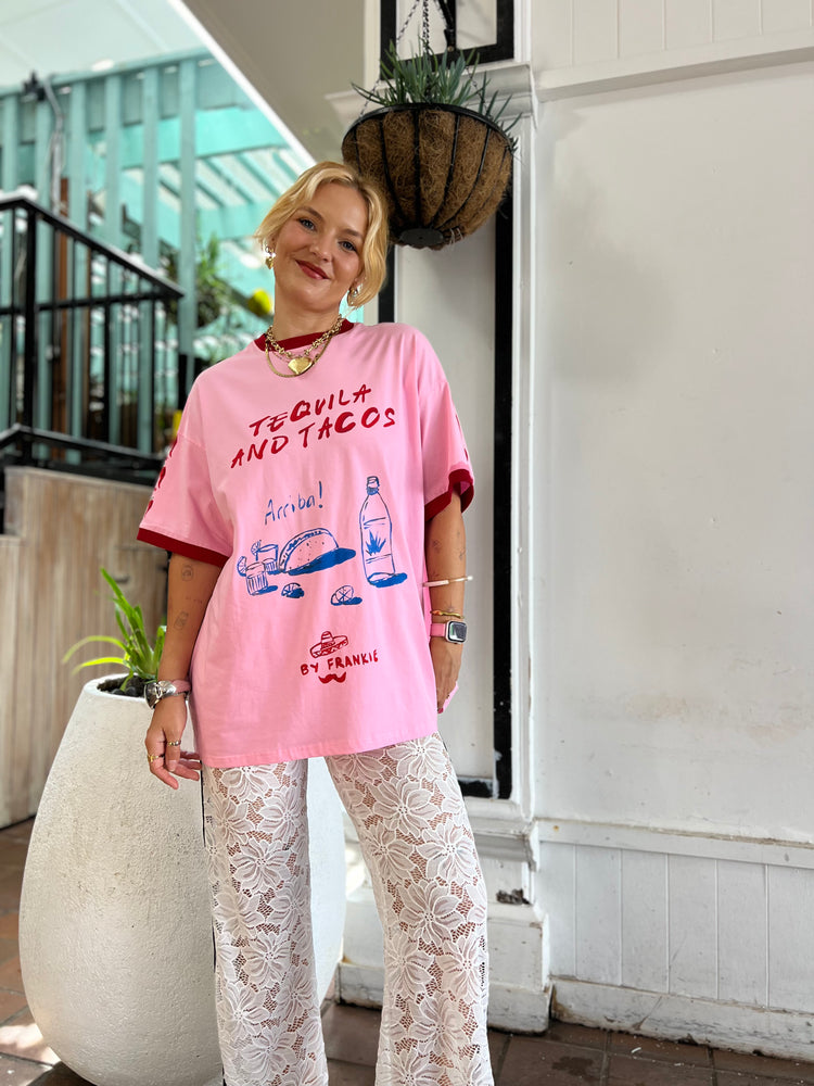 By Frankie Racer Pants Lace White