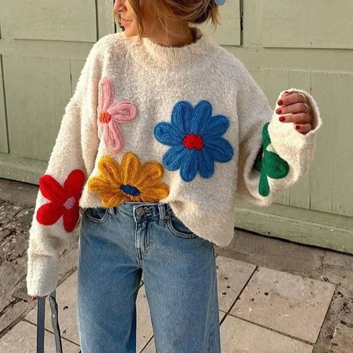 Flowers are a girl's best friend jumper