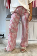 Pink Gingham Tracksuit Pants