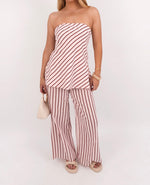 By Frankie- Strapless Top Pink & Red stripe