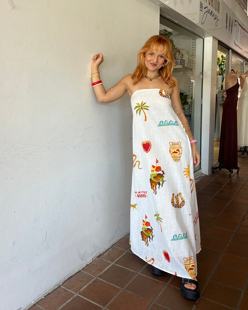 By Frankie mermaid Strapless Maxi Dress Cotton