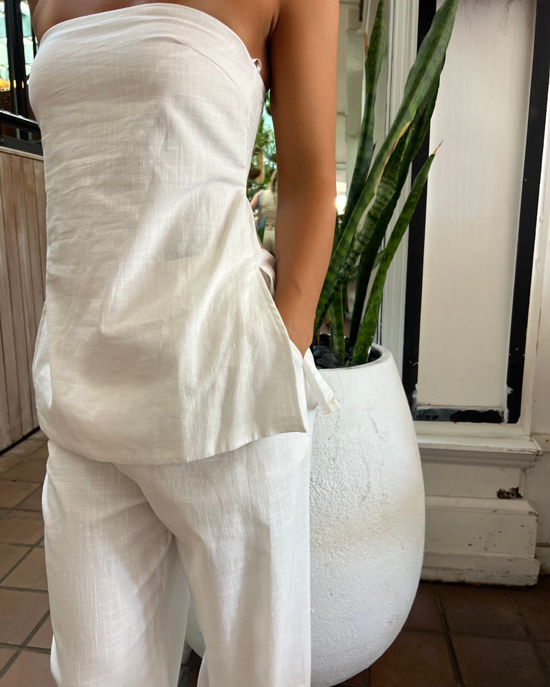 By Frankie White Strapless Top Cotton