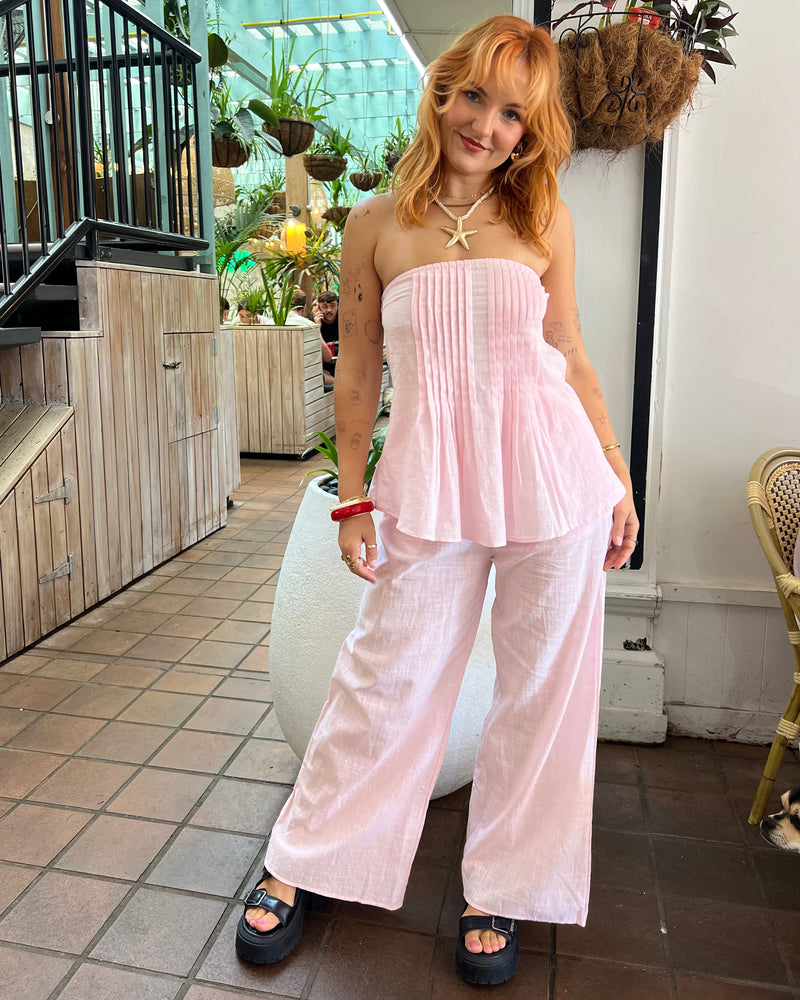 By Frankie Baby Pink Long Pants Cotton