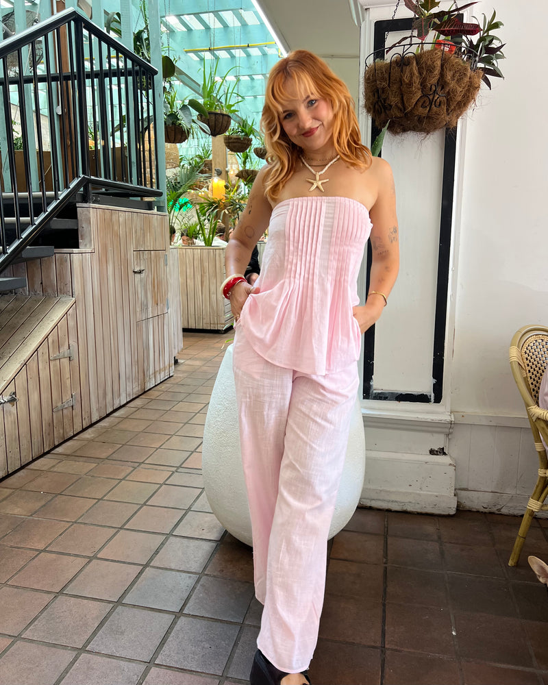 By Frankie Baby Pink Strapless Top