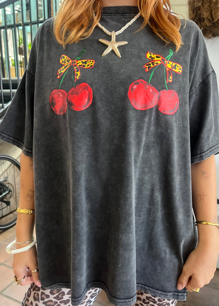 By Frankie Black Cherry T-Shirt Cotton