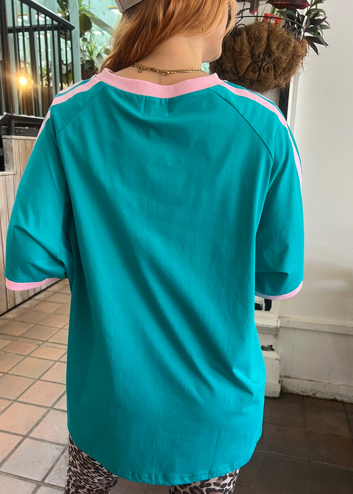 By Frankie Yeehaw Green/Pink T-Shirt Cotton
