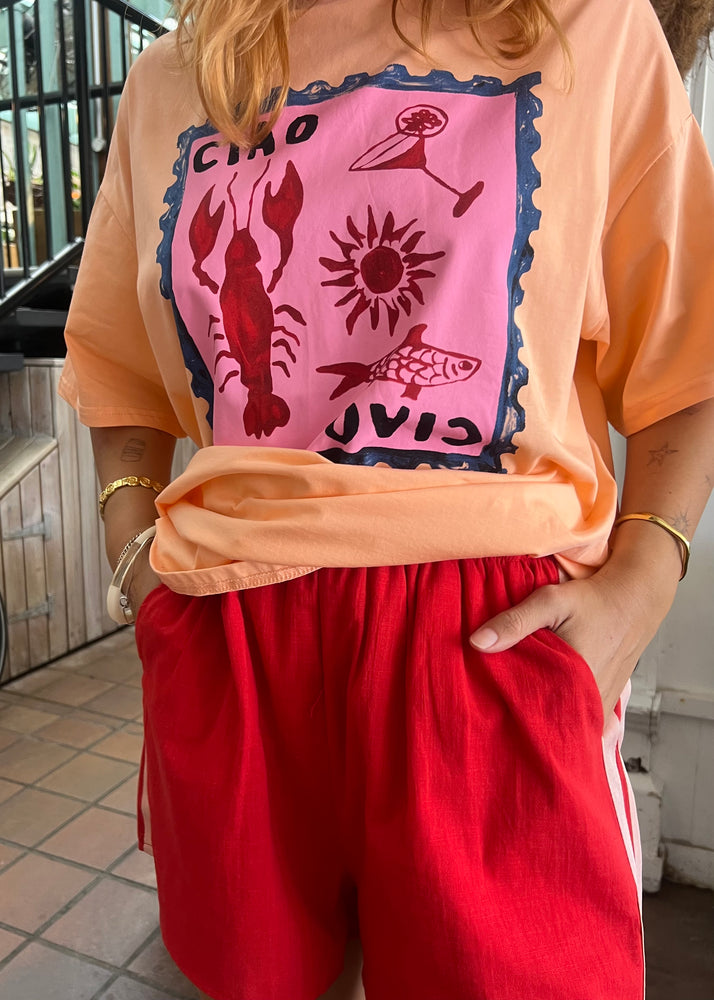 By Frankie Ciao Seafood Lunch Orange Tee