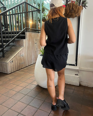 By Frankie Black Shorts Cotton