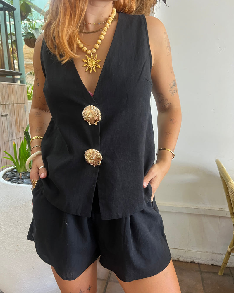 By Frankie Black Shorts Cotton