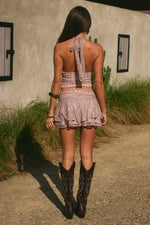 NERISSA V-NECK HALTER TOP - MUSK