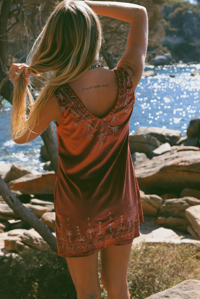 Hendrix Shift Dress - Rust