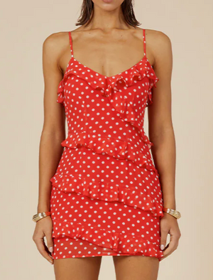 Red and Spotty mini dress