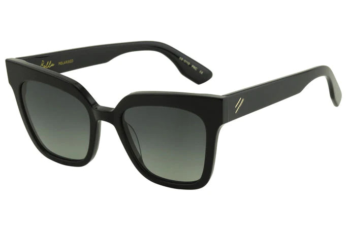 BELLA Sunglasses - Shiny Black/Grey Gradient Polarised